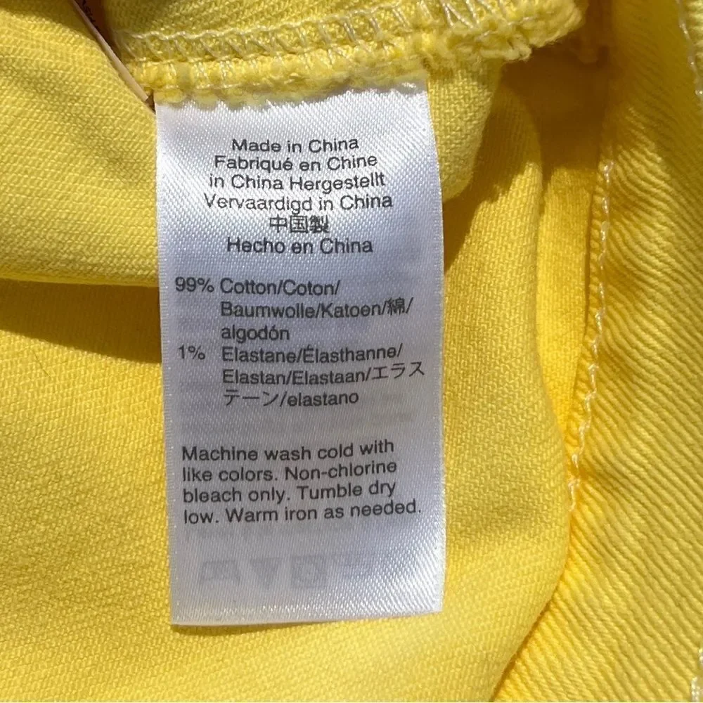 J Crew Yellow Garment-dyed Japanese Denim Wrap Mini Skirt |  Size